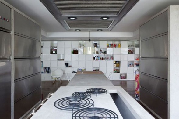 Awesome Design, Bookshelf Apartment Ideas from Triptygue Studio - Kitchen