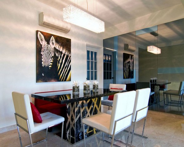 Beautiful Modern Meet Contemporary Design in An Apartment Plans - Dining Room
