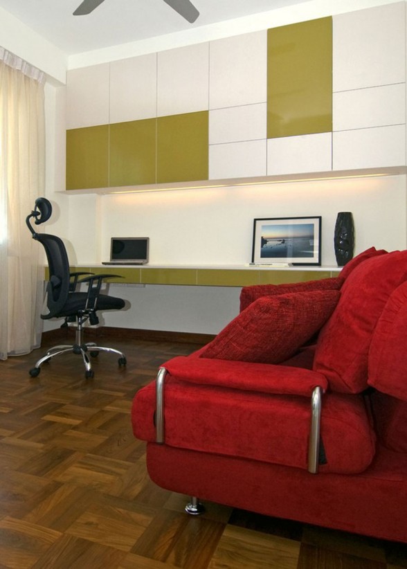 Beautiful Modern Meet Contemporary Design in An Apartment Plans - Working Desk