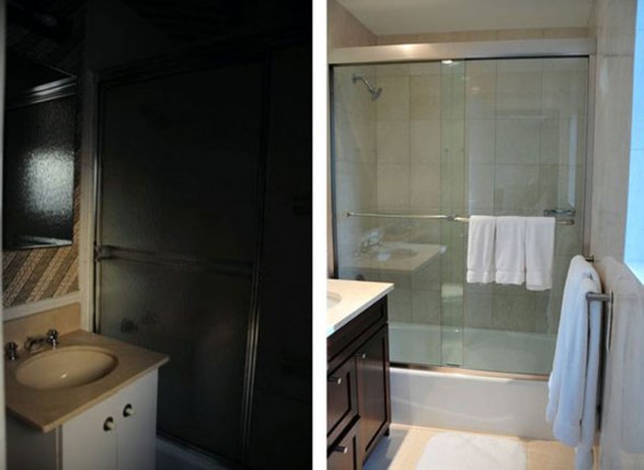 Before and After Pictures, Renovated Contemporary Apartment by Estudio Ramos Architect - Bathroom