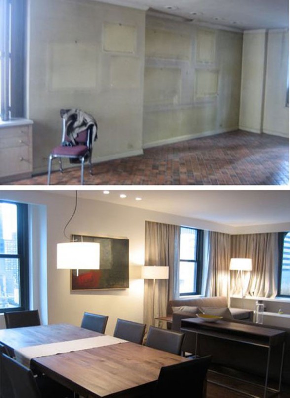 Before and After Pictures, Renovated Contemporary Apartment by Estudio Ramos Architect - Dining Room