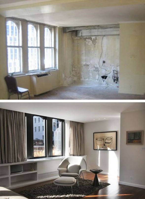 Before and After Pictures, Renovated Contemporary Apartment by Estudio Ramos Architect - Reading Desk