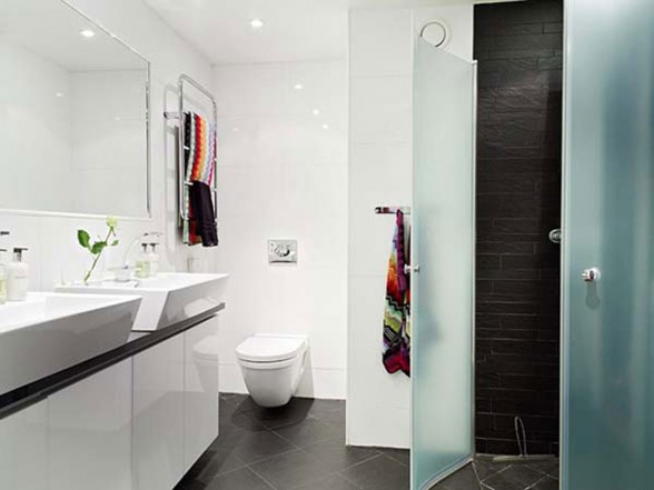 Bright and Fresh Apartment Ideas on Stadshem - Bathroom