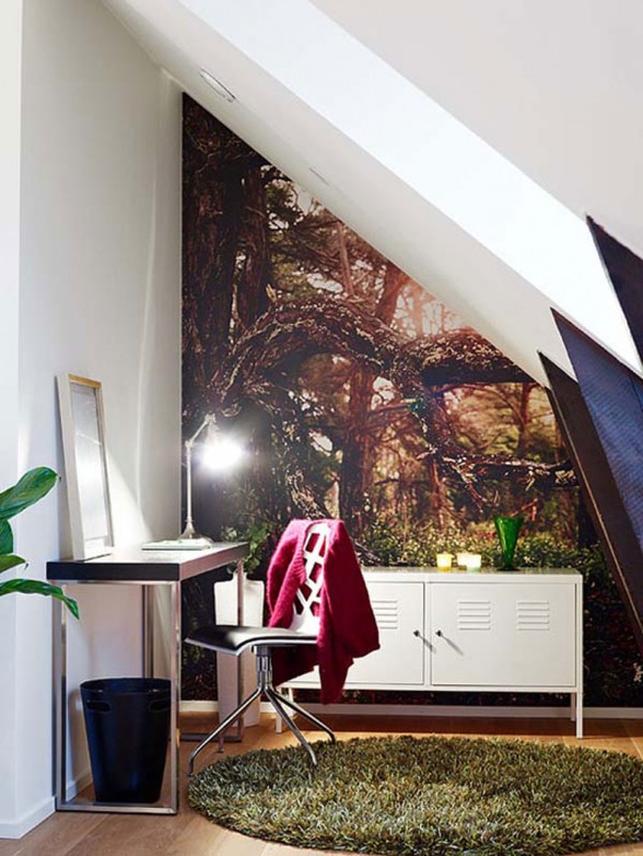 Bright and Fresh Apartment Ideas on Stadshem - Working Desk