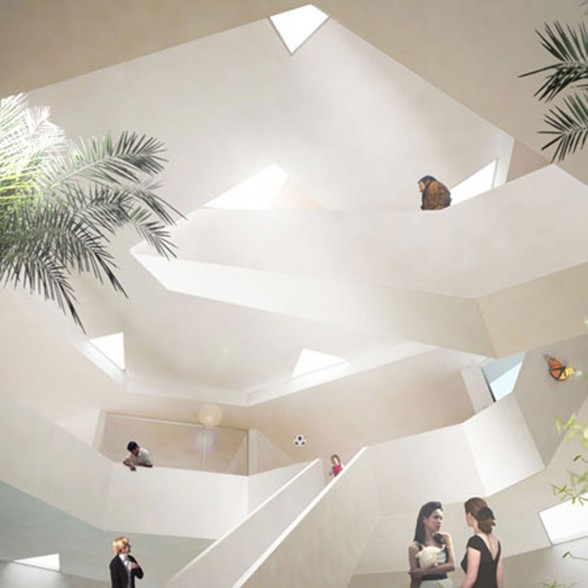 Futuristic Cubed Architecture for Ordos 100 from Julian De Smedt Architect - Interior