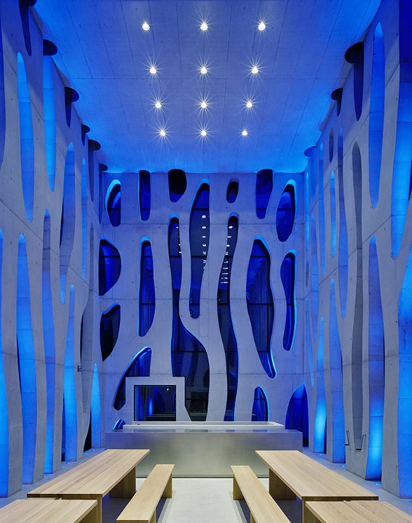 Futuristic LED House Design, Illuminated Nordwesthaus - Blue Interior