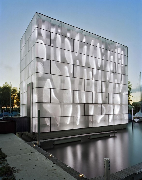 Futuristic LED House Design, Illuminated Nordwesthaus - White Lamp