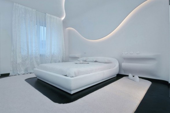 Modern Futuristic Apartment Ideas in Ukraine - Bedroom