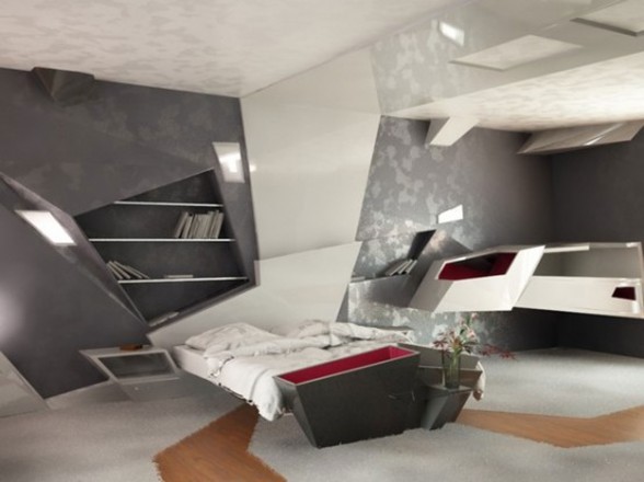 Modern and Futuristic Apartment Interiors Design - Bedroom