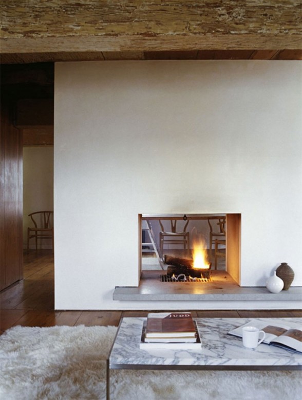 New York’s Contemporary Renovated House Design - Fireplace