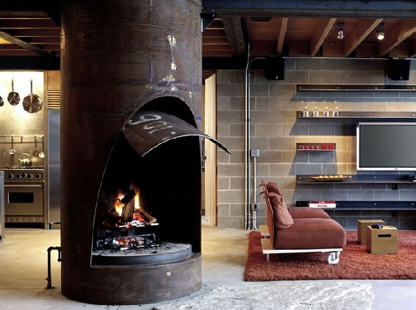 Astounding House Architecture for a Mountain Residence - Fireplace