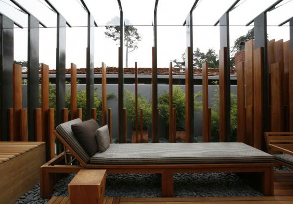 Beautiful Weekend Cottage Design in Carmel, California - Outdoor Relaxing Bed
