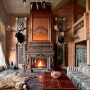 Beautiful Wooden Villa Design with Amazing Fireplace on Russia: Beautiful Wooden Villa Design With Amazing Fireplace On Russia   Living Room