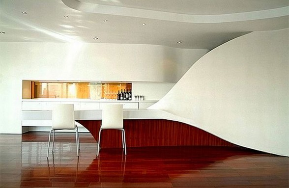 Beijing Chateau, Bold Design and Strong Color Residence from Graft - Kitchen and Dining Table