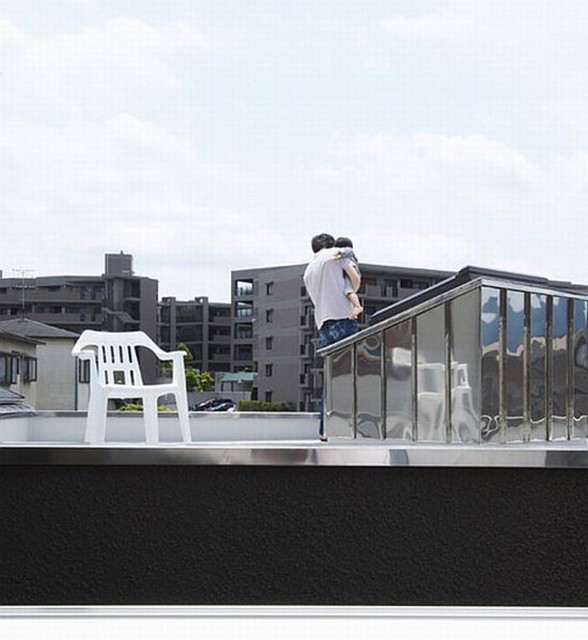Black Modern House Design from Japanese Architect - Rooftop