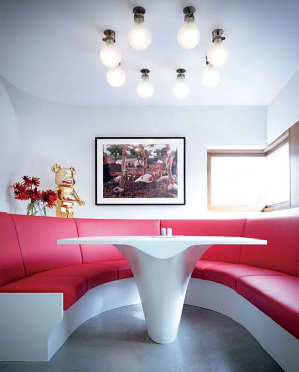 Bloom House, Modern Home with Sophisticated Design - Red Livingroom Couch