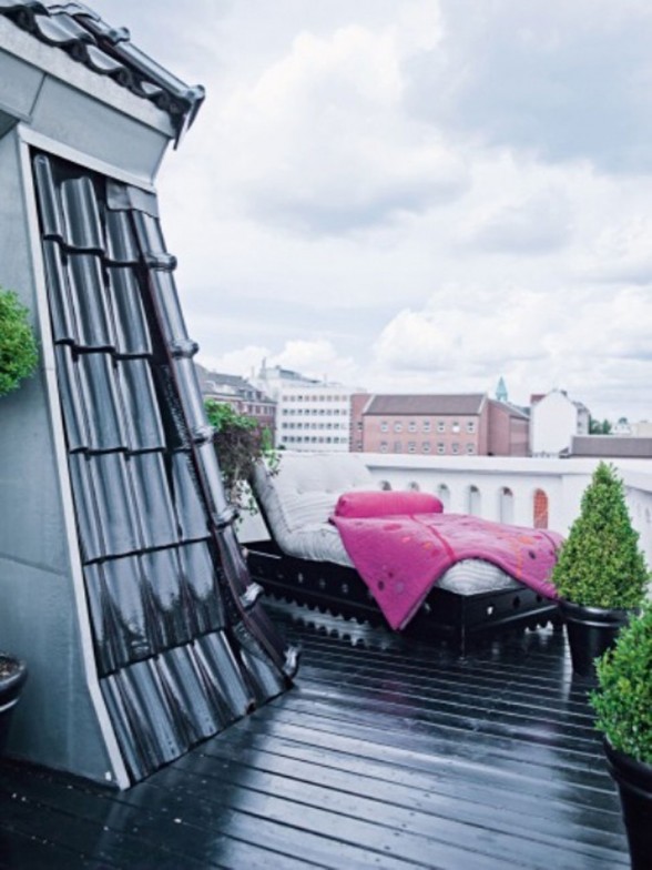 Bright Apartment Interior Design by Nina Nyborg - Rooftop Terrace