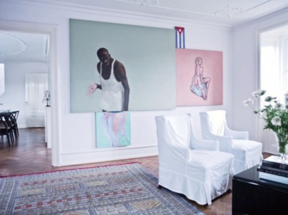 Bright Apartment Interior Design by Nina Nyborg - Wall Painting