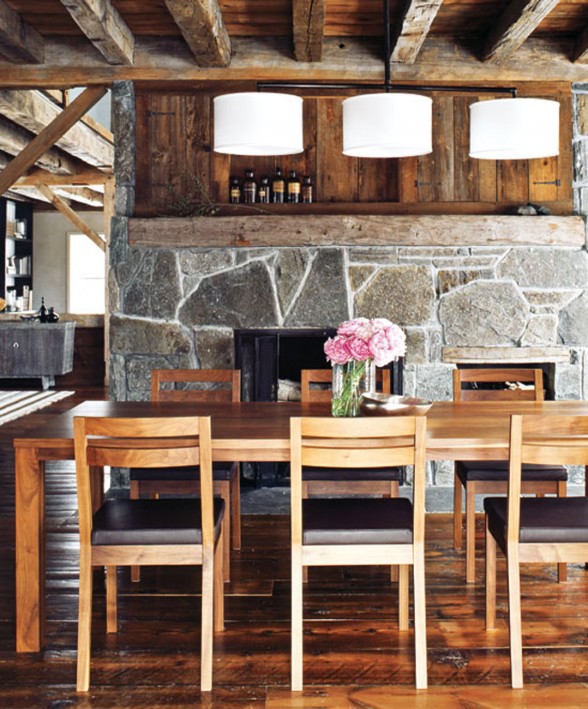 Contemporary House Design from a Barn with High Quality Wood Furniture - Dining table