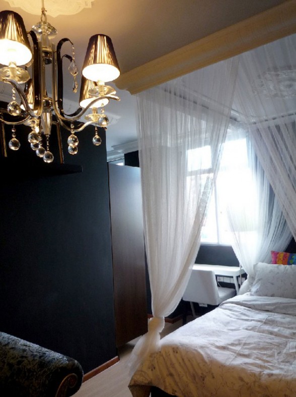 Dark Interior Ideas on House of Graphic Designer in Singapore - Bedroom