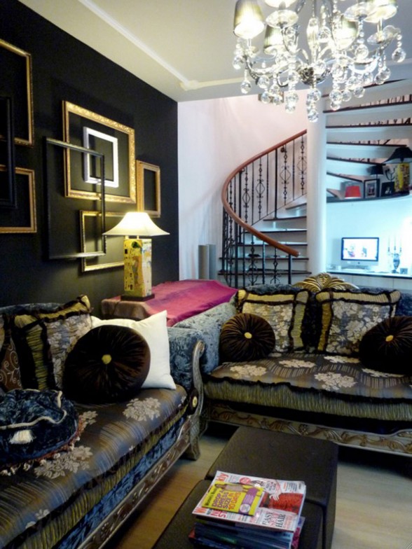 Dark Interior Ideas on House of Graphic Designer in Singapore - Staircase