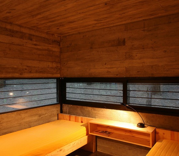 Eco-Friendly Cottage Design in Argentina - Wooden Bedroom