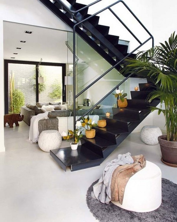 Glamour and Classy Interior Design in Barcelona by MiCasa - Black Staircase