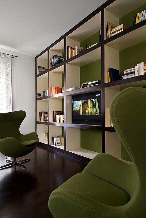 Gorgeous Interior Design from Carola Vannini in Marco Polo Apartment - Bookshelf