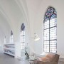 Gothic Church Turned into White Contemporary Home in 2009: Gothic Church Turned Into White Contemporary Home In 2009   Reading Desk