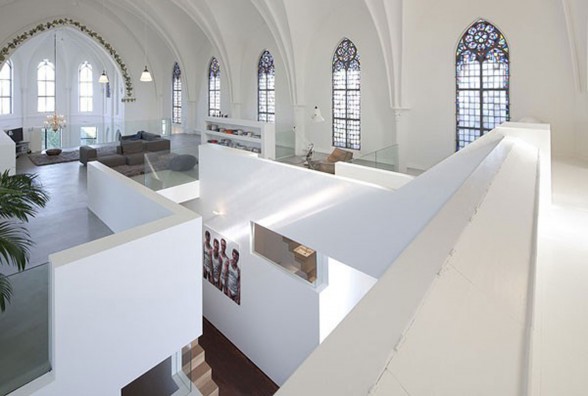 Gothic Church Turned into White Contemporary Home in 2009 - Second Floor