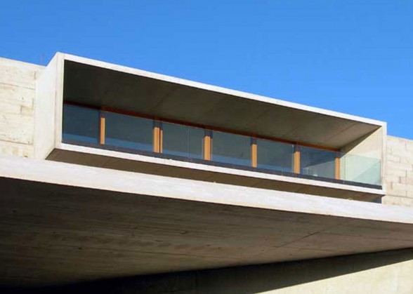 Han Bit House, Slope Concrete House Design in Switzerland by Burkhalter Sumi Architekten - Balcony