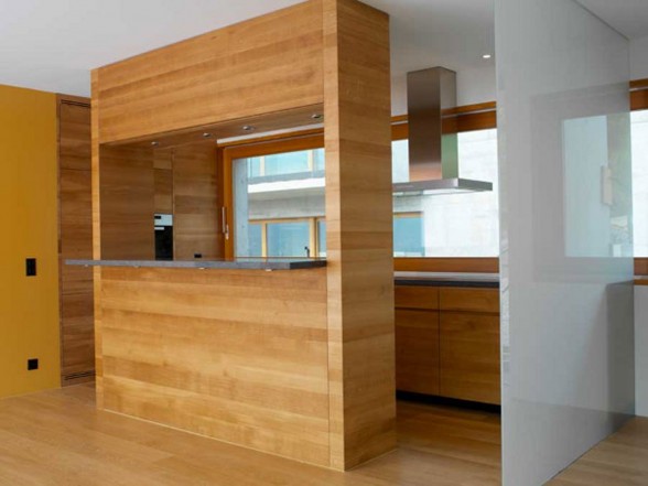 Han Bit House, Slope Concrete House Design in Switzerland by Burkhalter Sumi Architekten - Kitchen