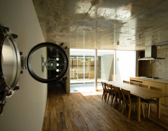 Holey Concrete Home Design with Contemporary Style in Japan - Dining Room