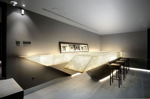 Huge Concrete House Design with Black Interior and Exterior - Bar