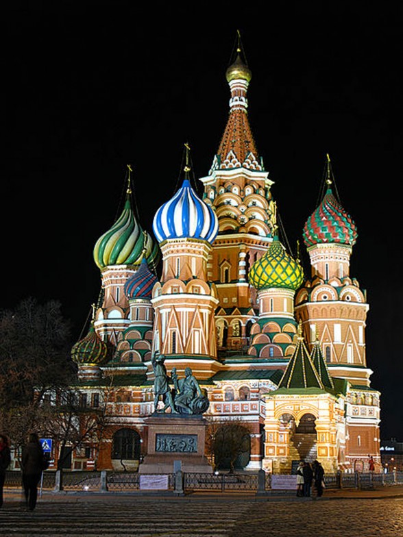 Impressive Cathedral Architecture in Moscow, the Saint Basil - Colorful Roof