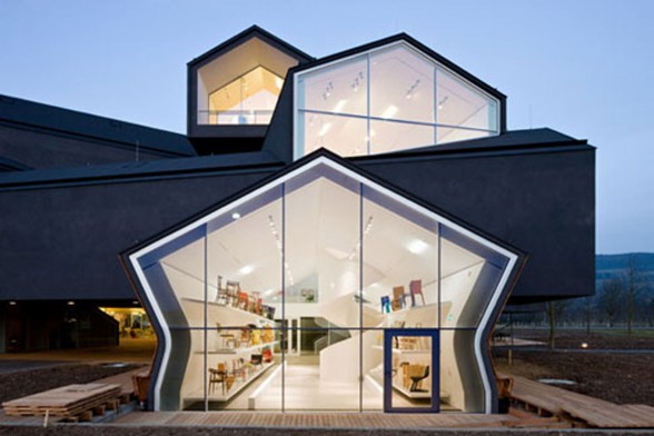 Interesting Architecture of Vitra Haus with Panoramic Views - Glass Walls