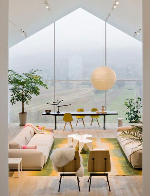 Interesting Architecture of Vitra Haus with Panoramic Views - Living Room