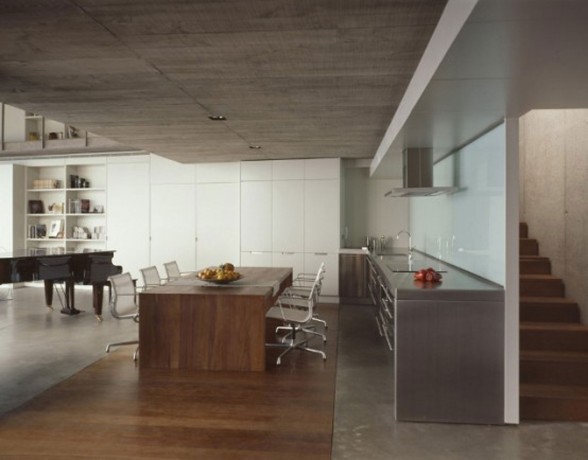 La Casa Jardín del Sol, Modern Glass House Design with Concrete Architecture in Tenerife - Kitchen and Dining Table
