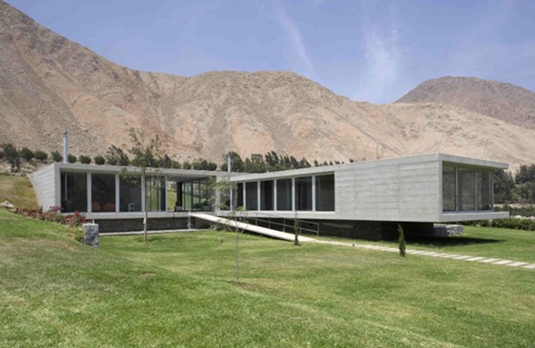 Large Concrete House Design with Glass Façade and Breathtaking Views in Andes - Panoramic Views