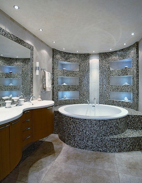 Luxurious Apartment Interior Ideas in Moscow - Bathroom with Bathtub