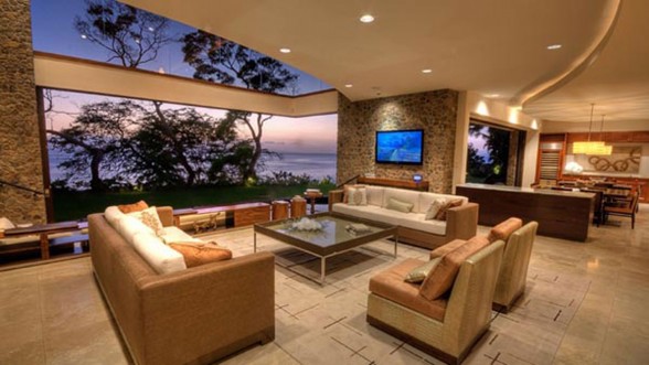 Luxurious Villa Design in Hawaii with Great Landscapes - Livingroom