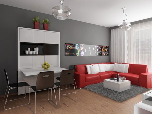 Modern Apartment Design with Red Interior Ideas from Studio Neopolis Slovakia - Mini Bar
