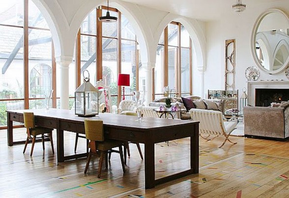 Old Church Turn into Contemporary House - Dining Table