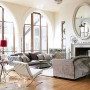 Old Church Turn into Contemporary House: Old Church Turn Into Contemporary House   Livingroom With Big Mirror