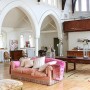 Old Church Turn into Contemporary House: Old Church Turn Into Contemporary House   Pink Couches