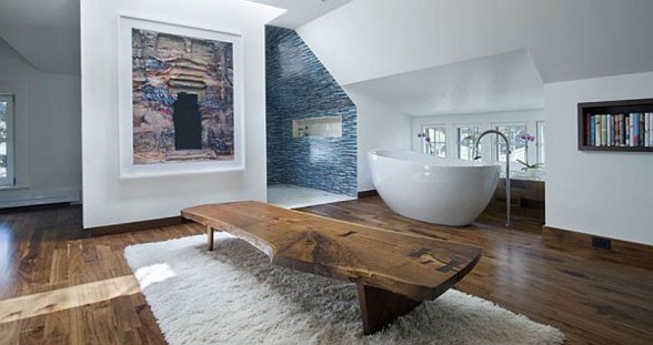 Renovated Apartment with Stunning Interior Design and Beautiful Wooden Furniture - Bathtub