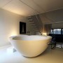 Renovated Industrial Factory into Minimalist Home Design with Spa and Gym: Renovated Industrial Factory Into Minimalist Home Design With Spa And Gym   Big Bathtub