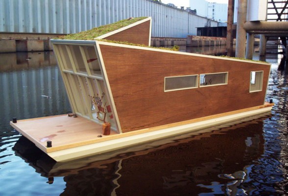 Schwimmhaus, German Floating House with Prefabrication Style