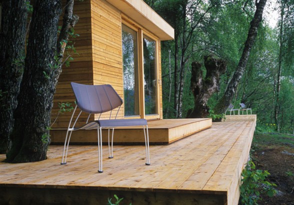 Small Lake House Architecture from Wooden Materials - Chair