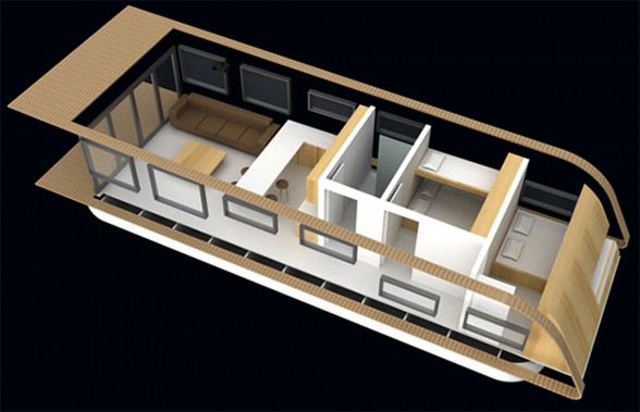 SolarHome, Modern Mobile Floating House Concept from Kingsley Architecture - Top